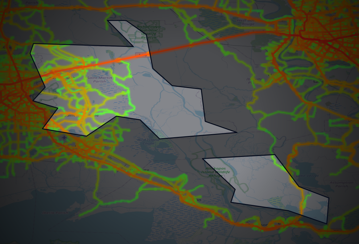 Traffic map of St. Martin, Louisiana