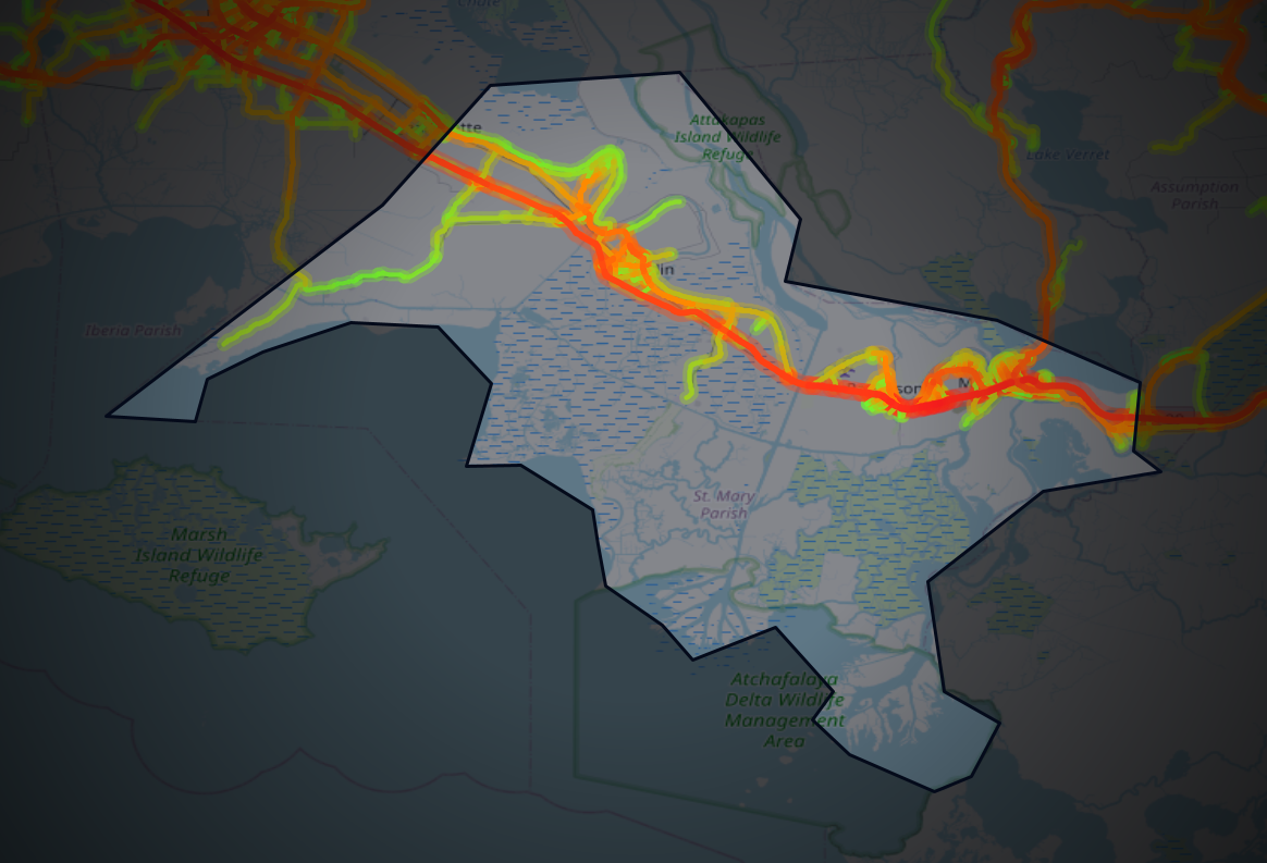 Traffic map of St. Mary, Louisiana