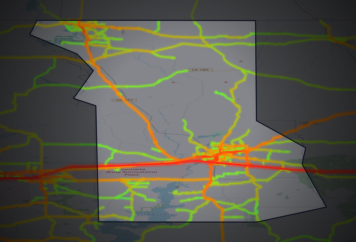 Traffic map of Webster, Louisiana