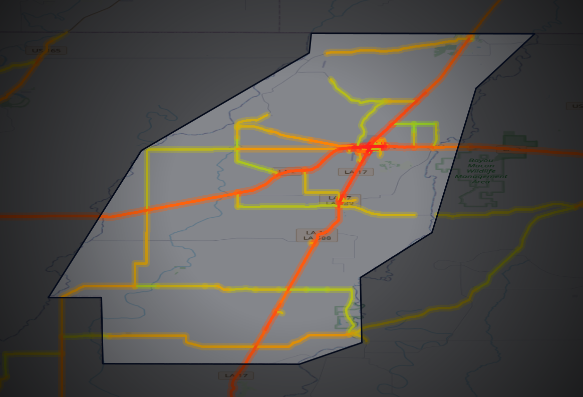 Traffic map of West Carroll, Louisiana