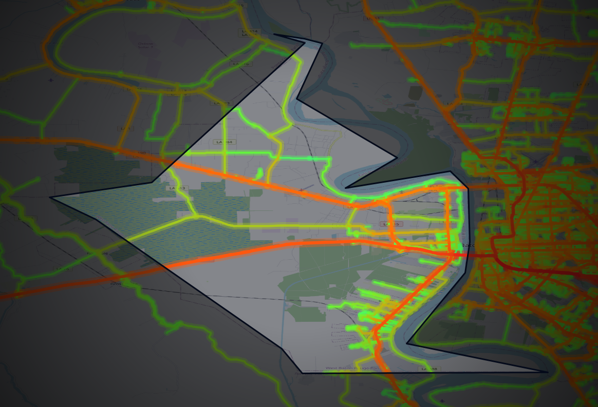 Traffic map of West Baton Rouge, Louisiana