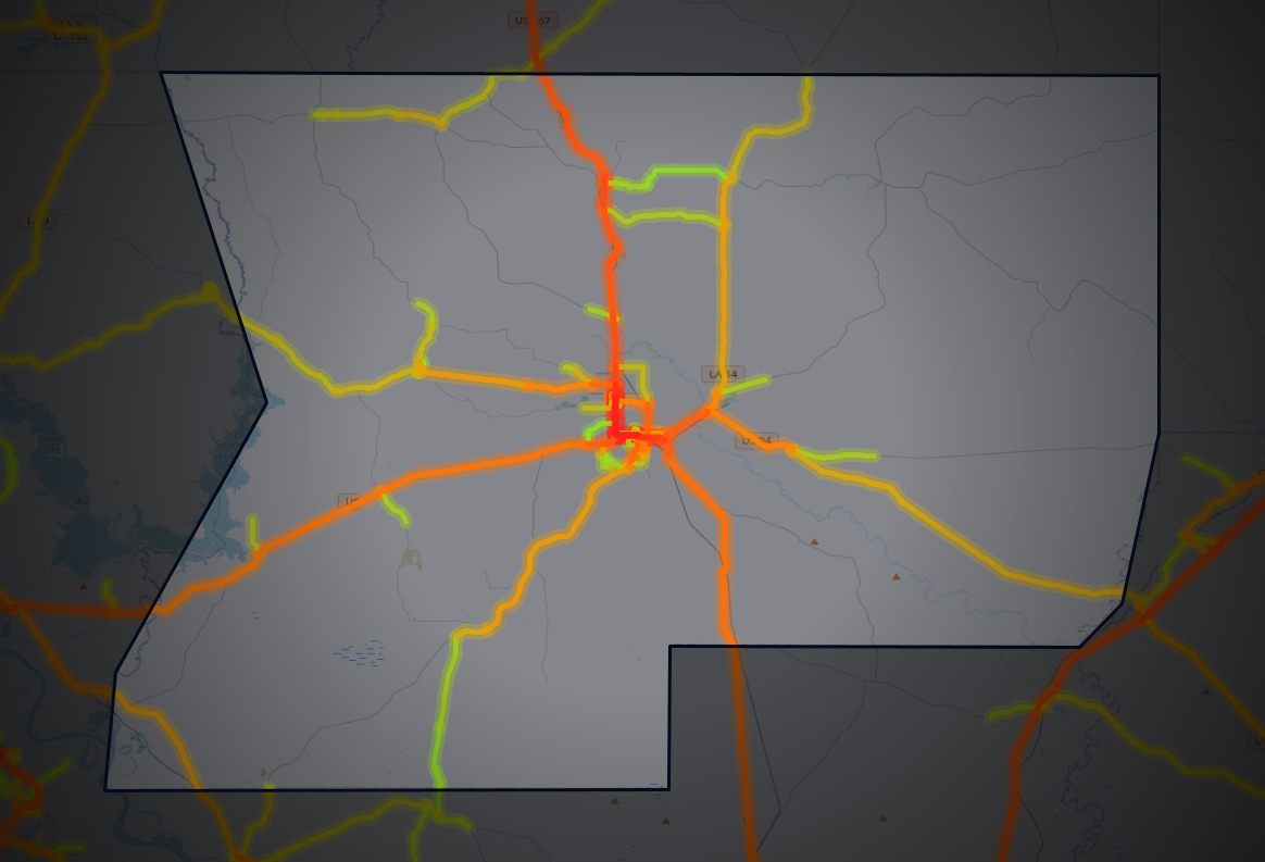 Traffic map of Winn, Louisiana