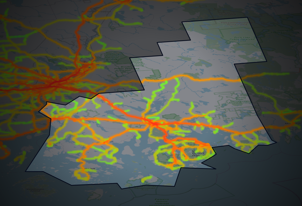 Traffic map of Hancock, Maine