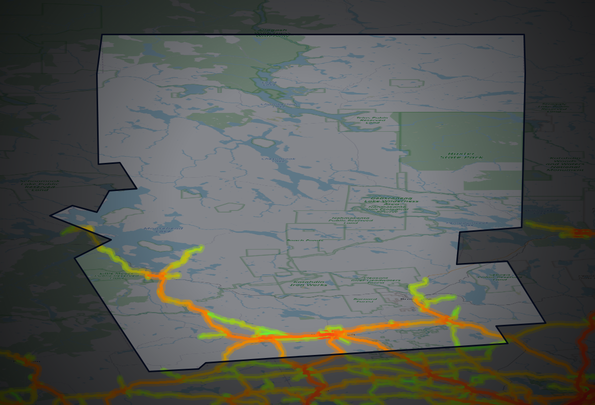 Traffic map of Piscataquis, Maine