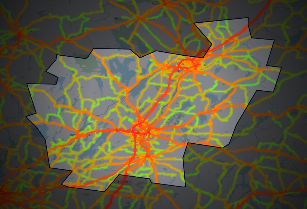 Traffic map of Kennebec, Maine