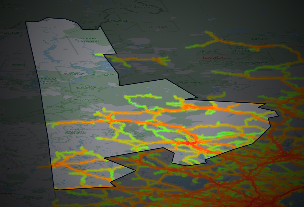 Traffic map of Oxford, Maine