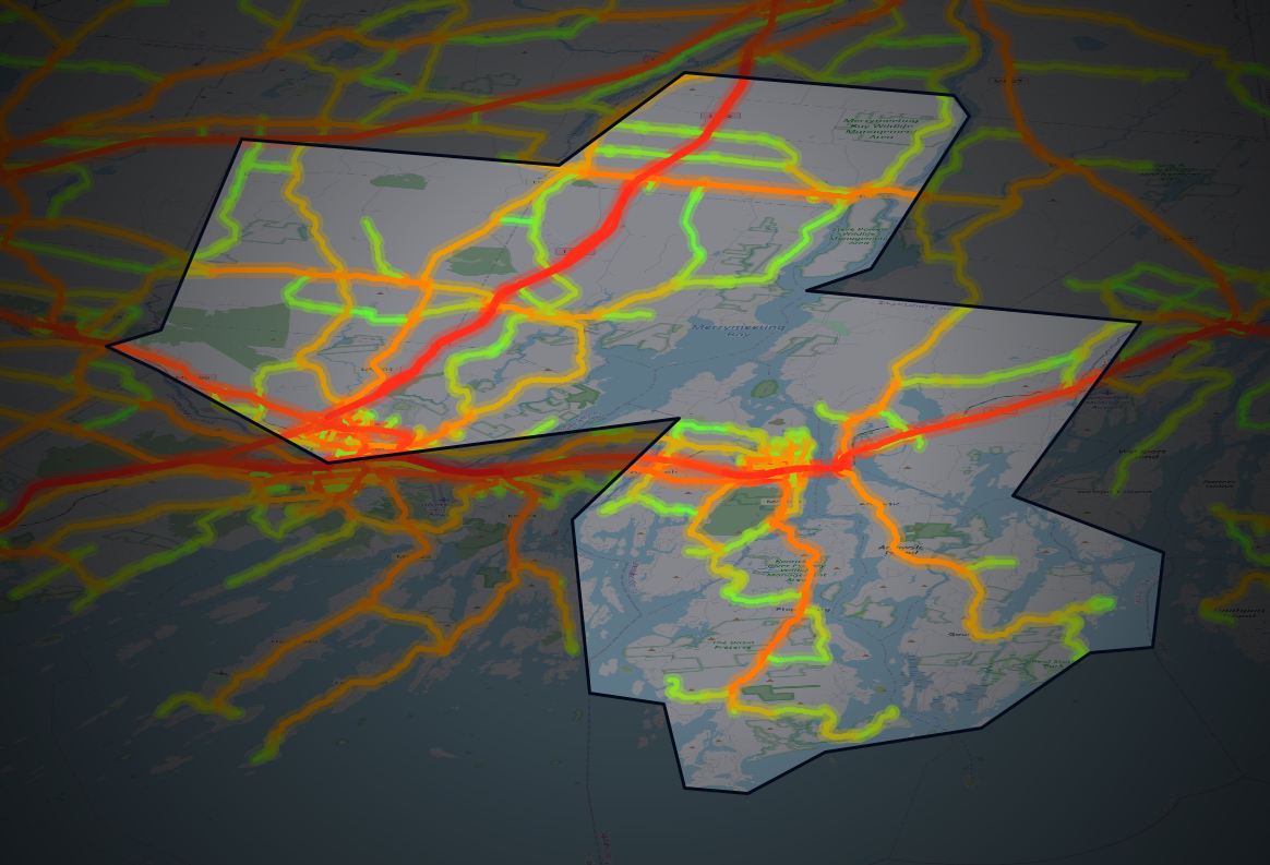 Traffic map of Sagadahoc, Maine
