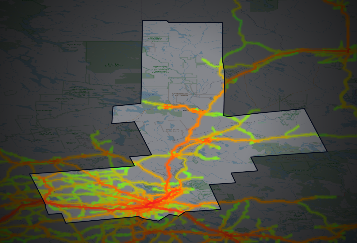Traffic map of Penobscot, Maine