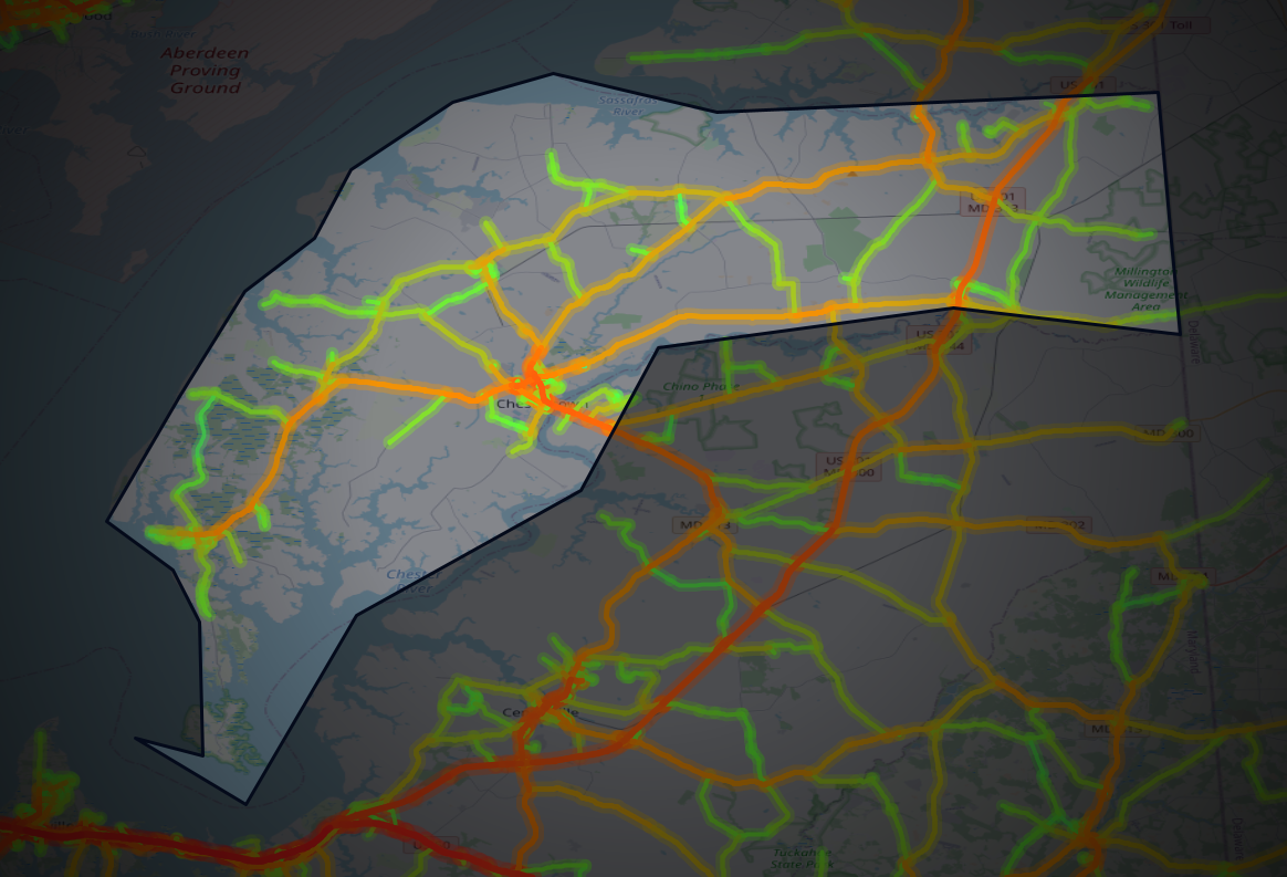 Traffic map of Kent, Maryland