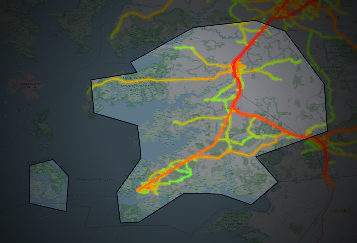 Traffic map of Somerset, Maryland