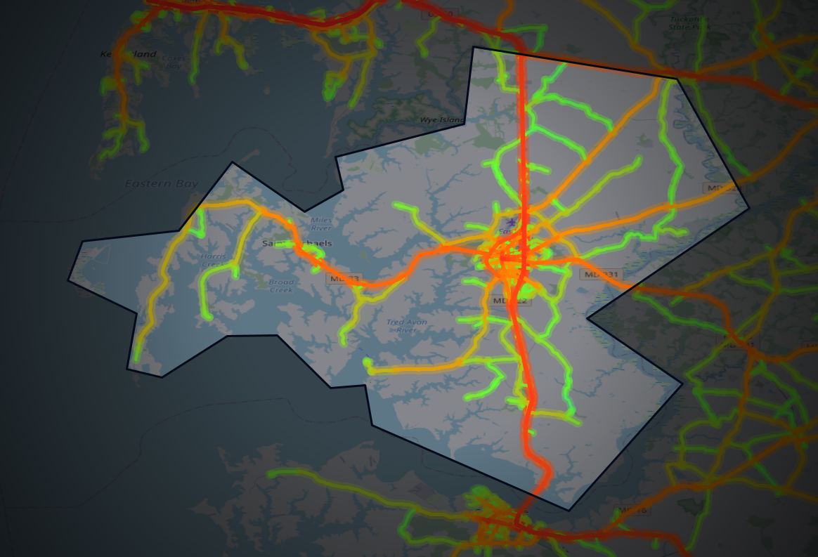 Traffic map of Talbot, Maryland