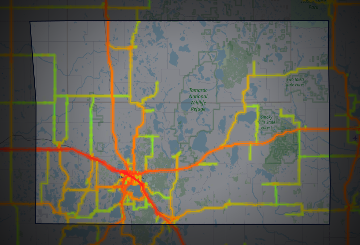 Traffic map of Becker, Minnesota