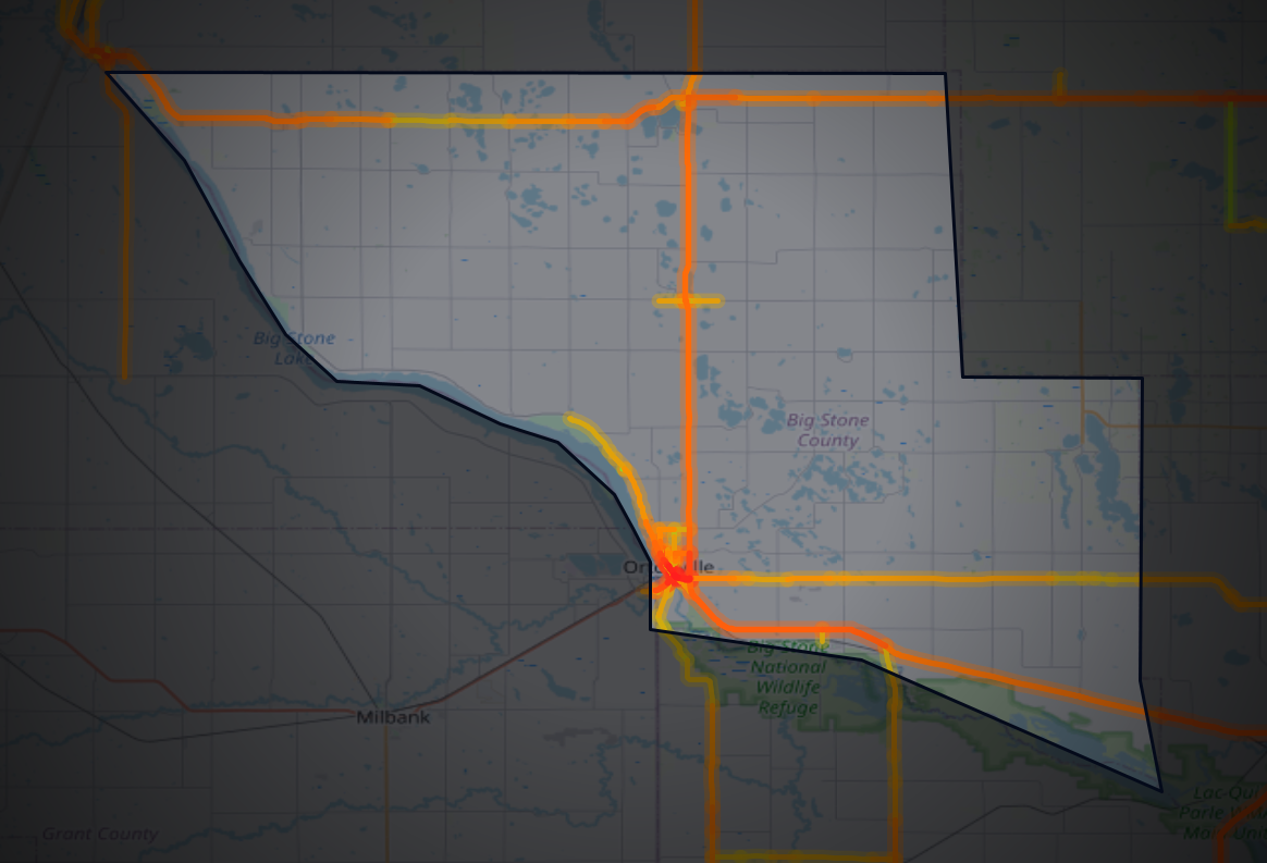 Traffic map of Big Stone, Minnesota