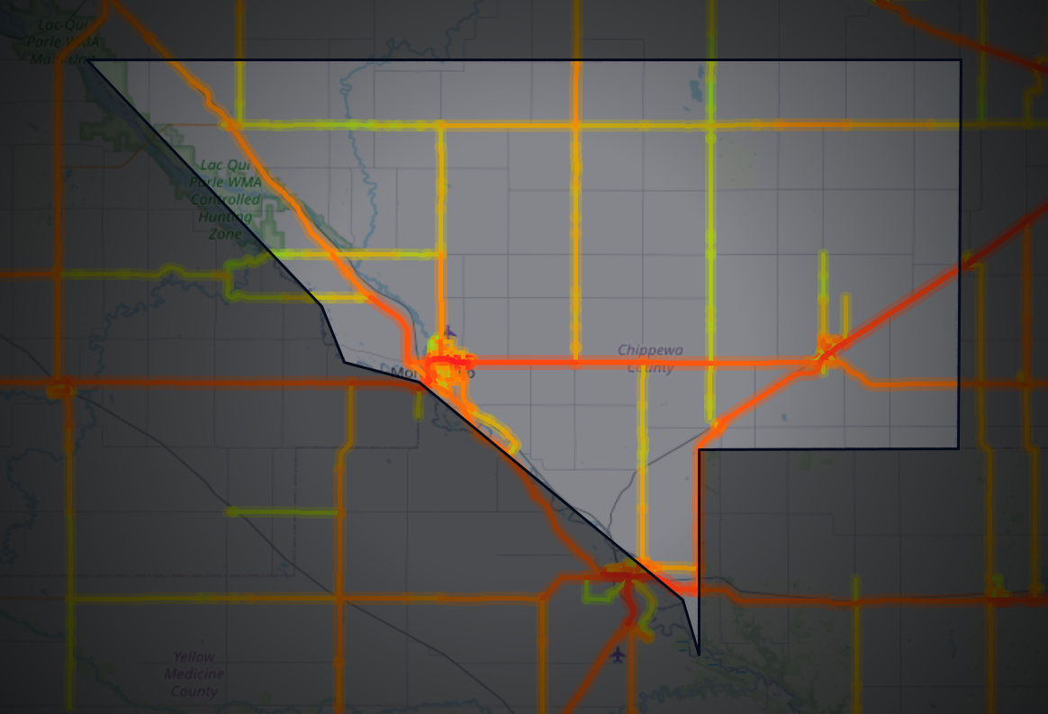 Traffic map of Chippewa, Minnesota