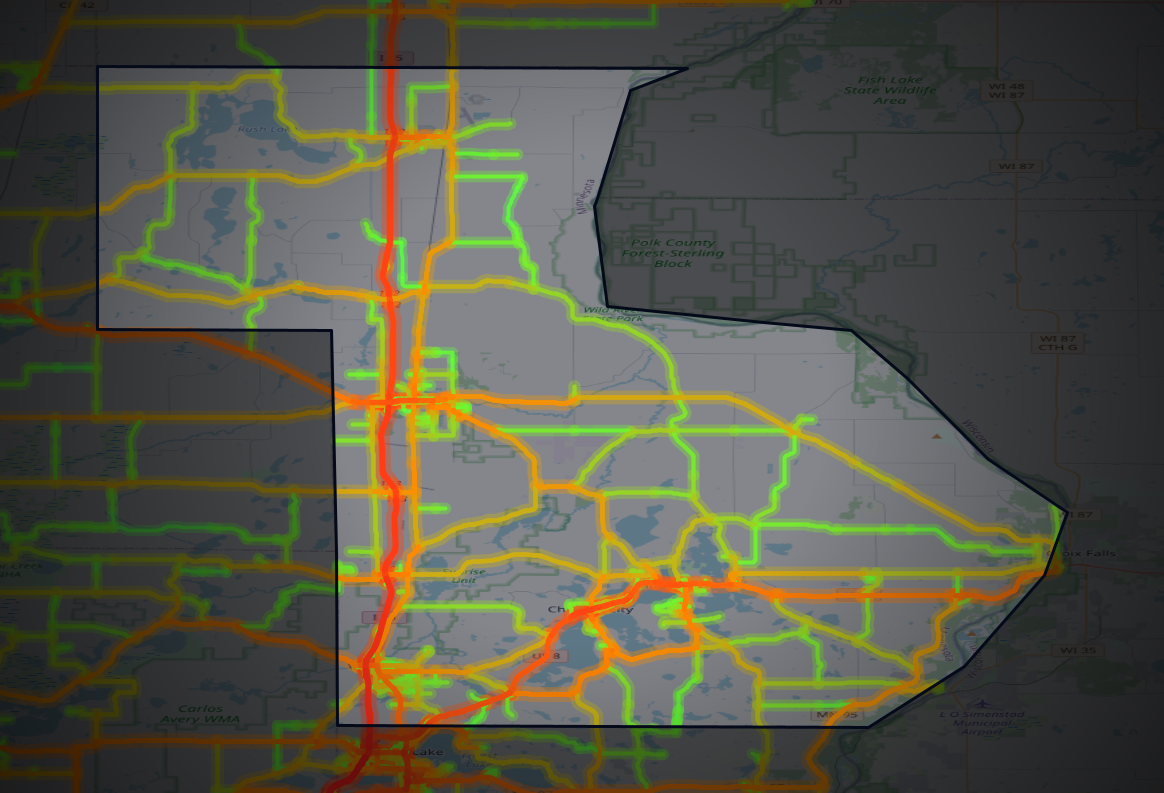 Traffic map of Chisago, Minnesota