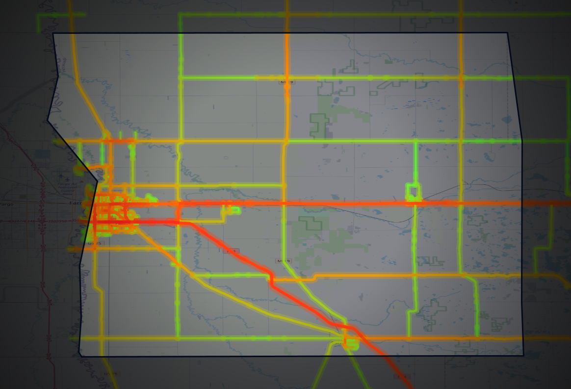 Traffic map of Clay, Minnesota