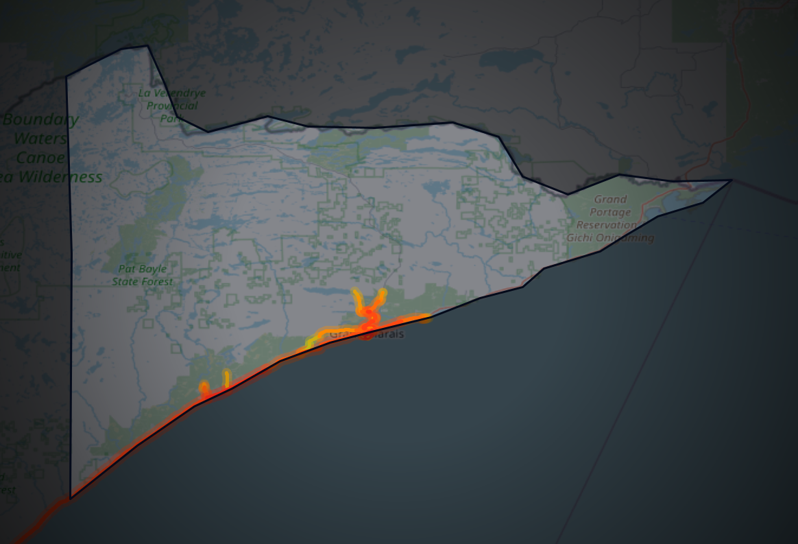 Traffic map of Cook, Minnesota