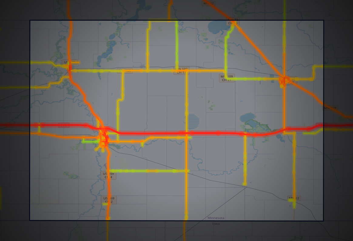 Traffic map of Faribault, Minnesota