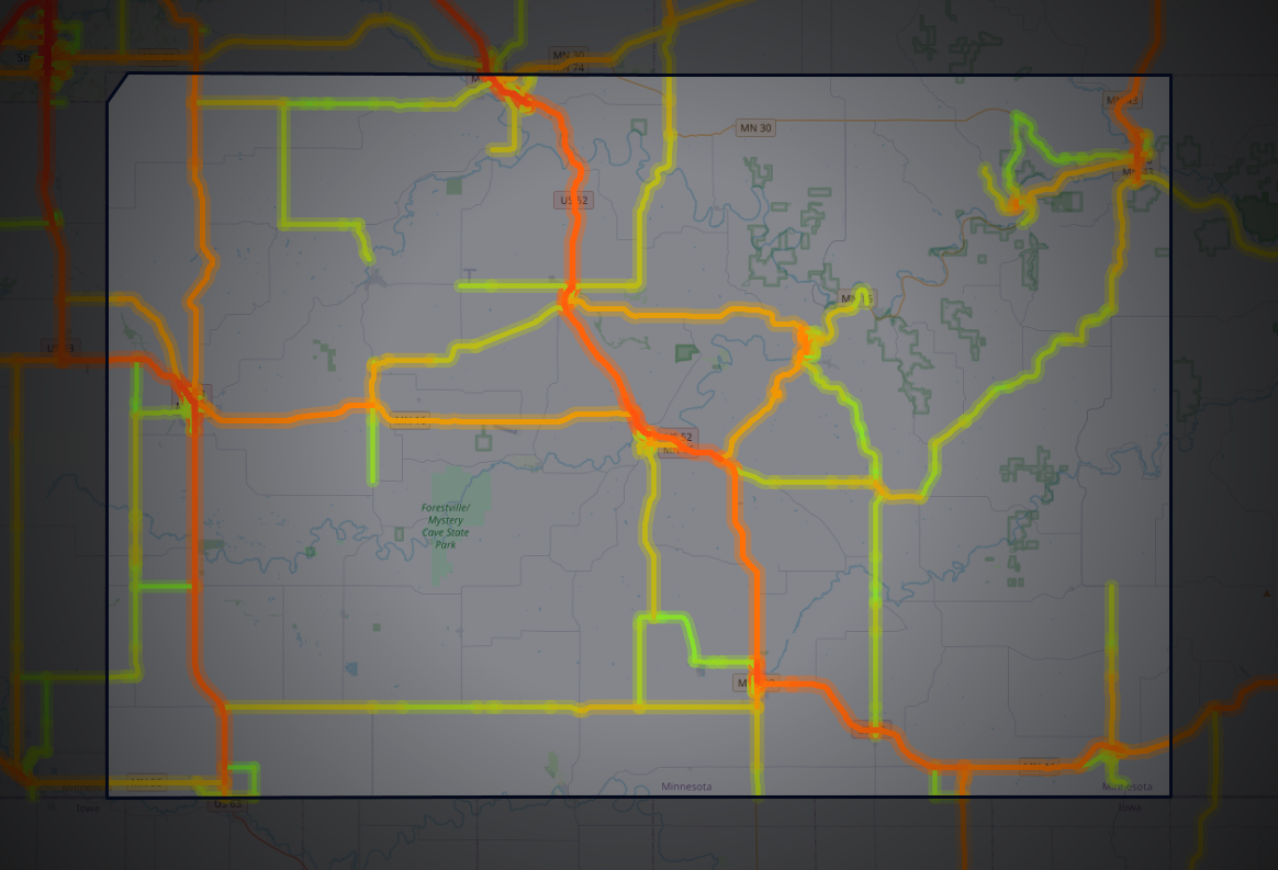 Traffic map of Fillmore, Minnesota