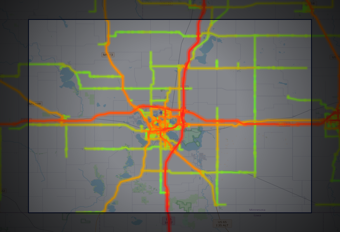 Traffic map of Freeborn, Minnesota