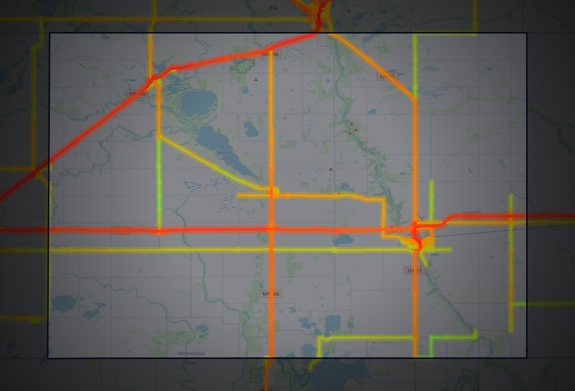 Traffic map of Jackson, Minnesota