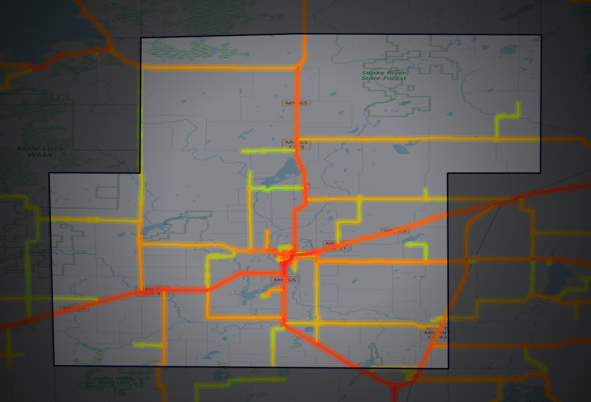 Traffic map of Kanabec, Minnesota