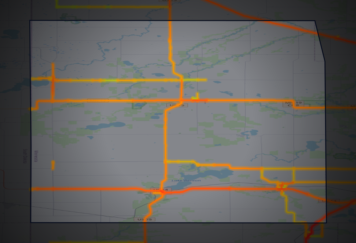 Traffic map of Lincoln, Minnesota