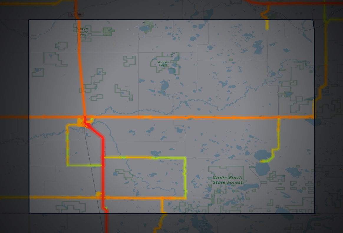 Traffic map of Mahnomen, Minnesota