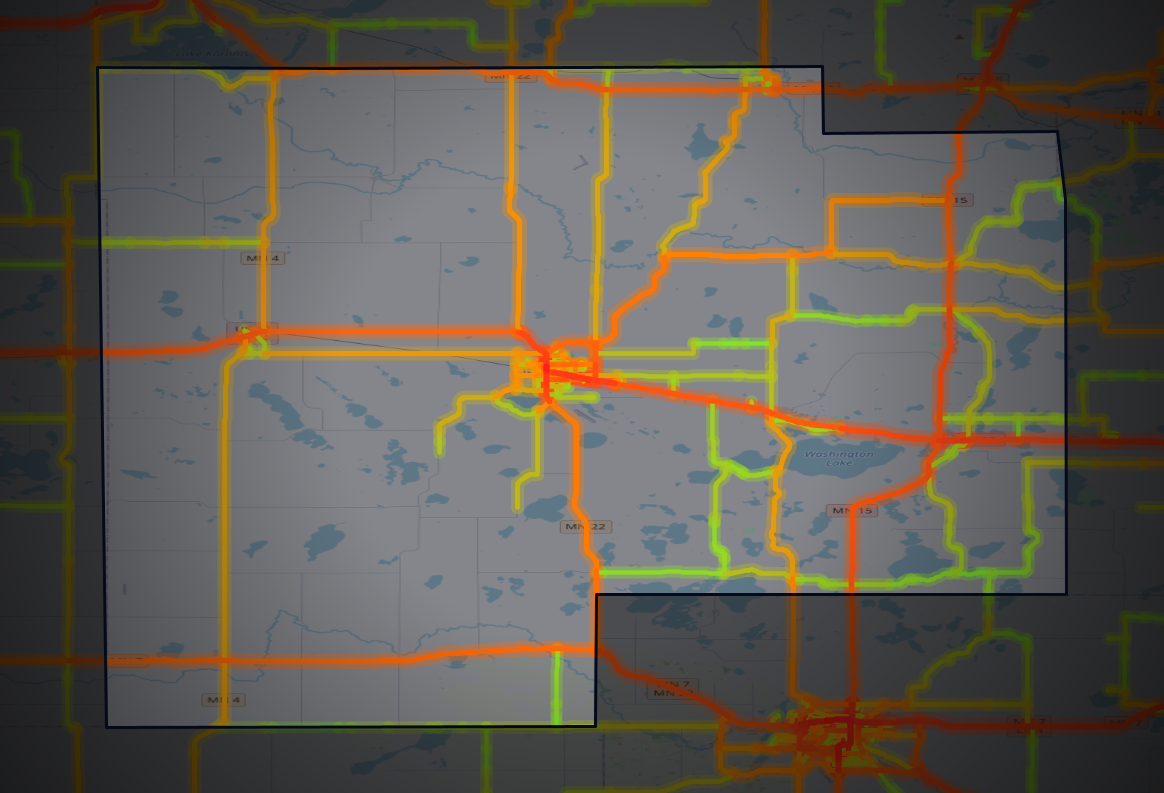 Traffic map of Meeker, Minnesota