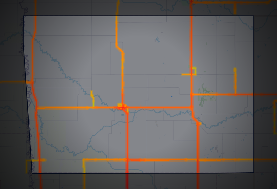 Traffic map of Norman, Minnesota