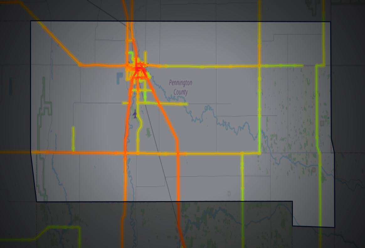 Traffic map of Pennington, Minnesota