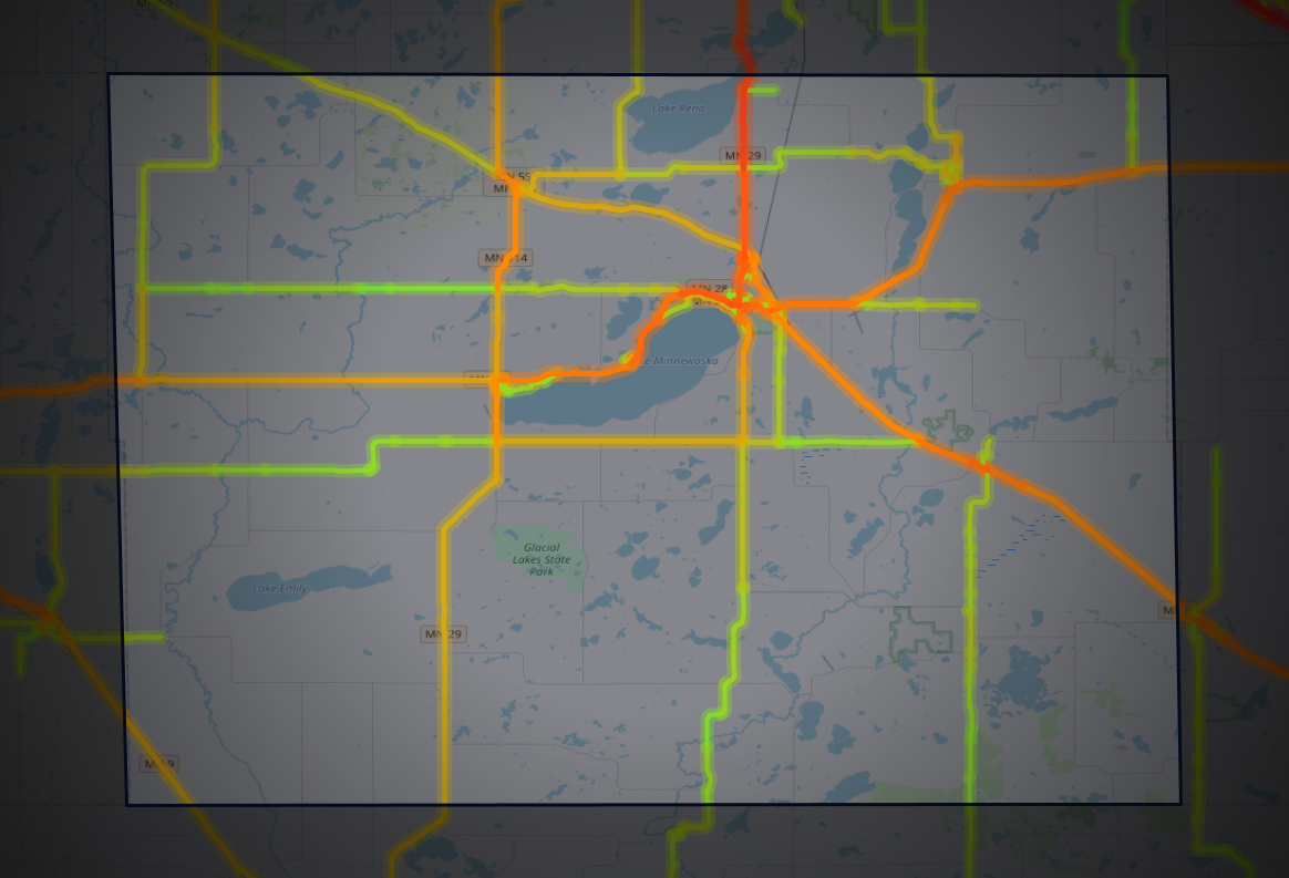 Traffic map of Pope, Minnesota