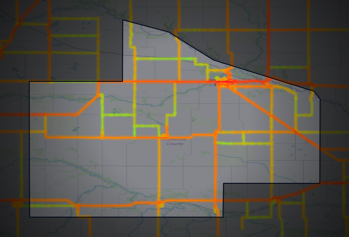 Traffic map of Redwood, Minnesota