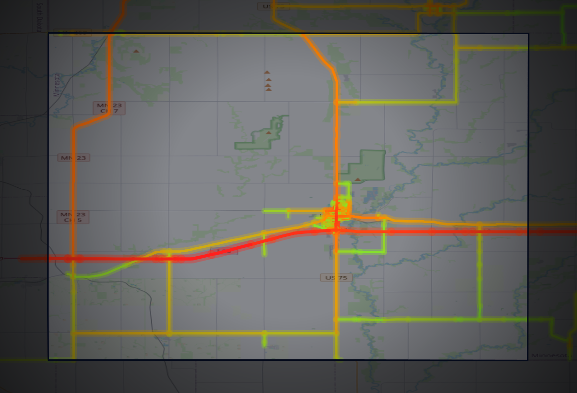 Traffic map of Rock, Minnesota
