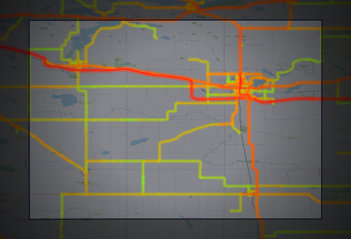 Traffic map of Waseca, Minnesota