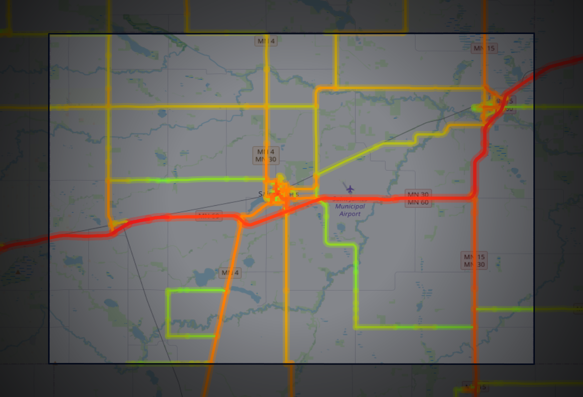 Traffic map of Watonwan, Minnesota