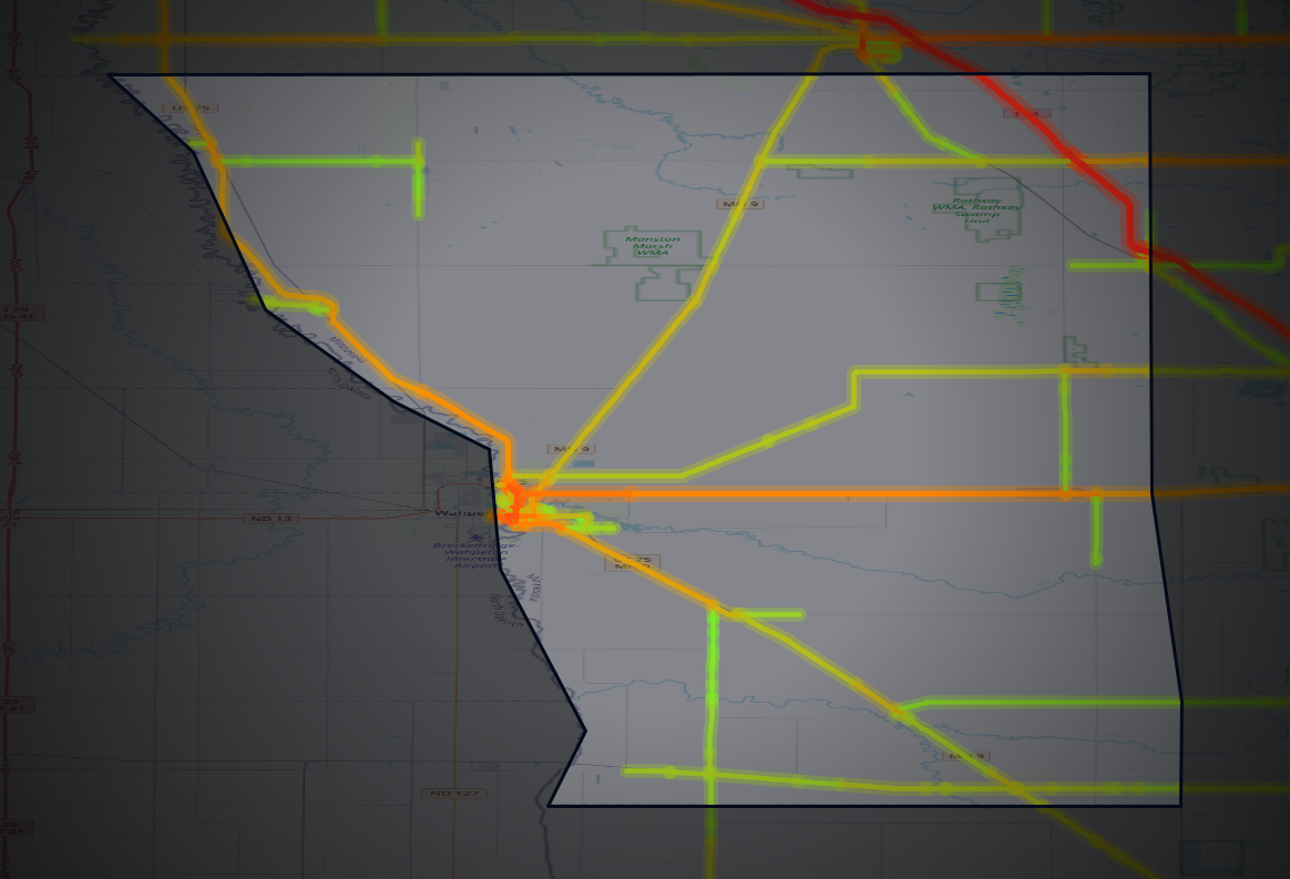 Traffic map of Wilkin, Minnesota