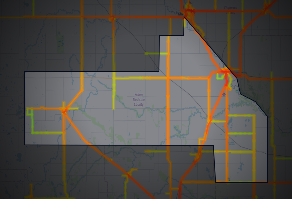Traffic map of Yellow Medicine, Minnesota