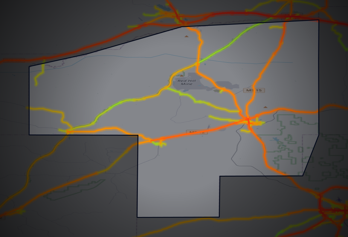 Traffic map of Choctaw, Mississippi