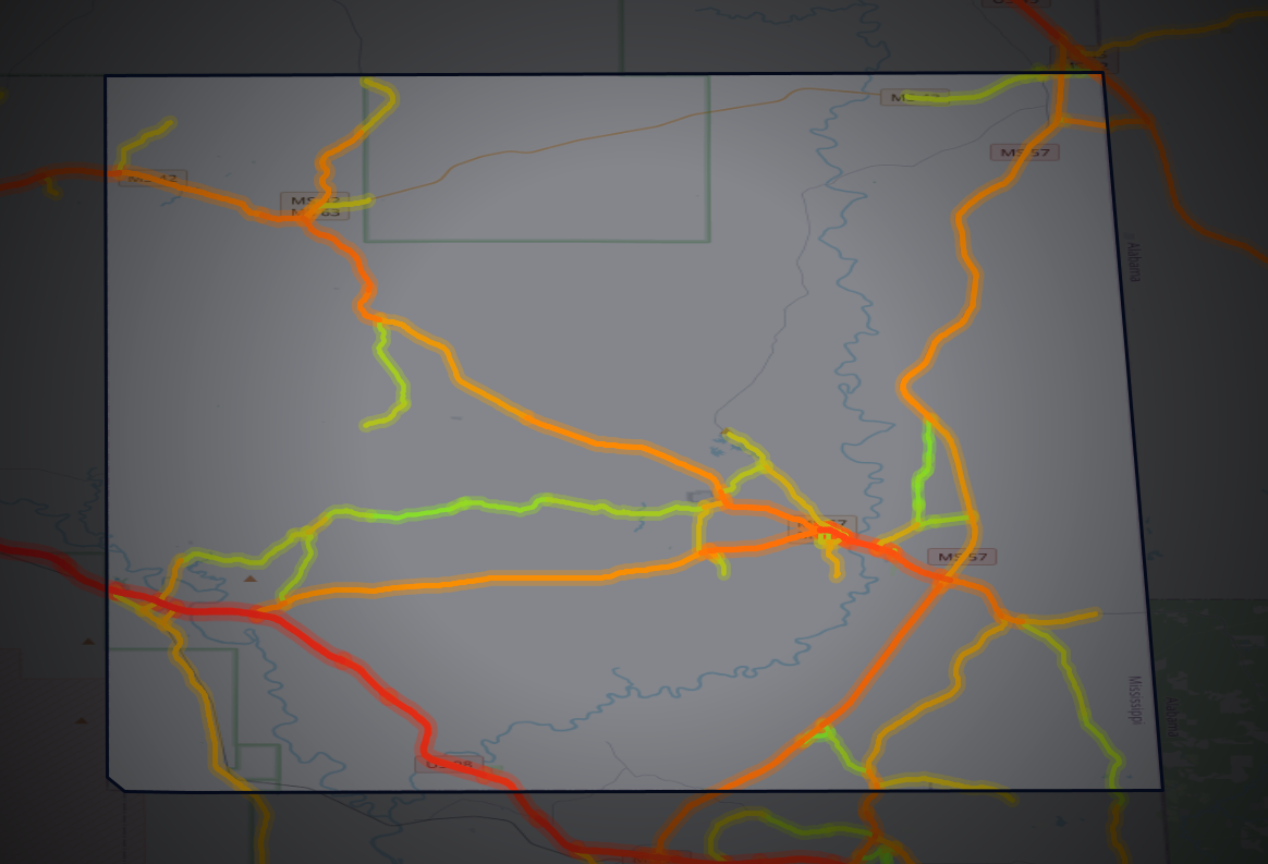 Traffic map of Greene, Mississippi