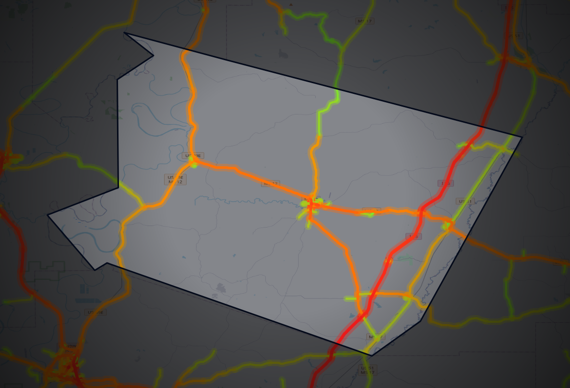 Traffic map of Holmes, Mississippi