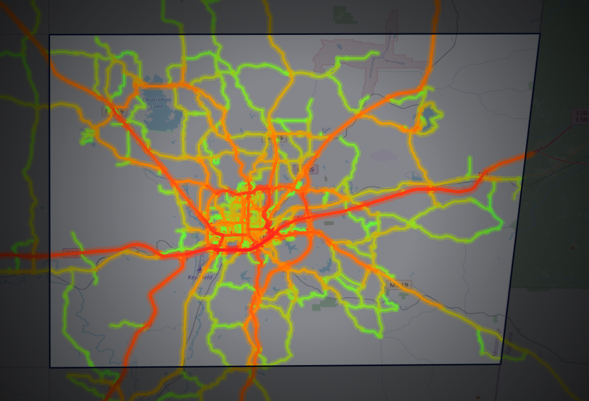 Traffic map of Lauderdale, Mississippi