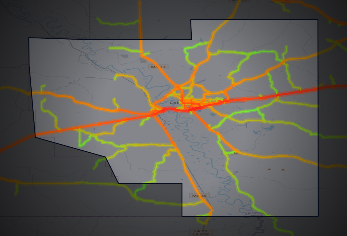 Traffic map of Marion, Mississippi