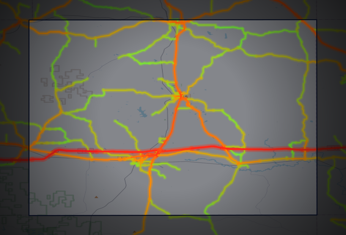 Traffic map of Newton, Mississippi