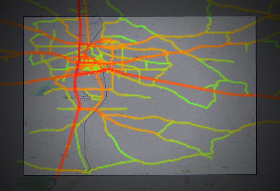 Traffic map of Pike, Mississippi