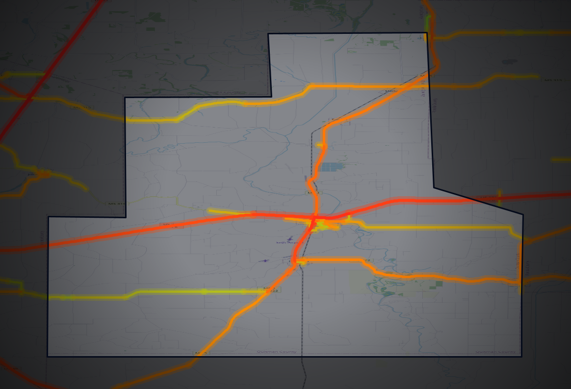 Traffic map of Quitman, Mississippi