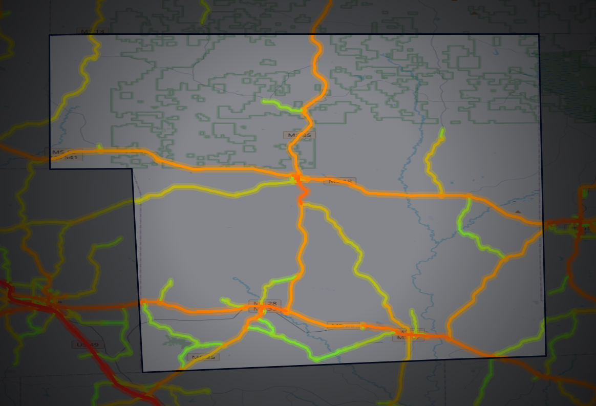 Traffic map of Smith, Mississippi