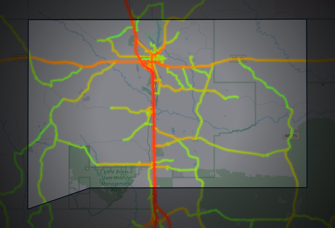 Traffic map of Stone, Mississippi