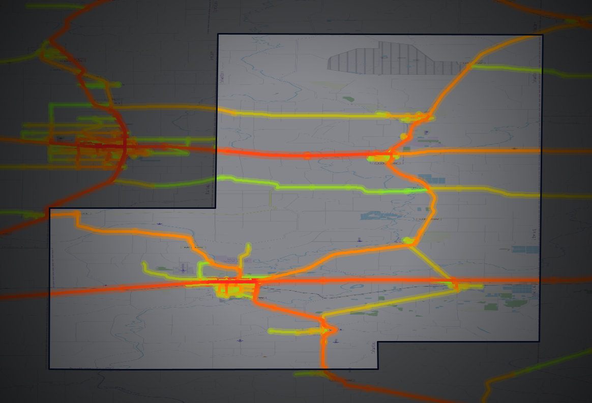 Traffic map of Sunflower, Mississippi