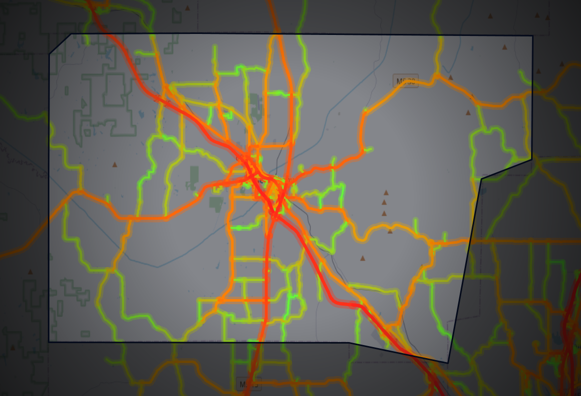 Traffic map of Union, Mississippi